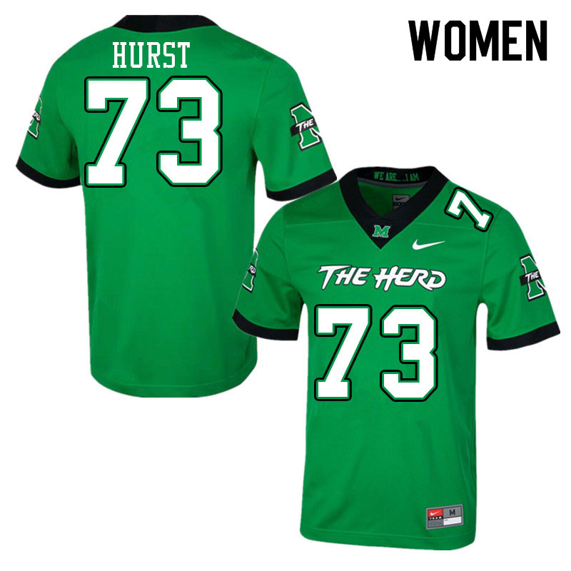 Women #73 Tyshawn Hurst Marshall Thundering Herd College Football Jerseys Sale-Green